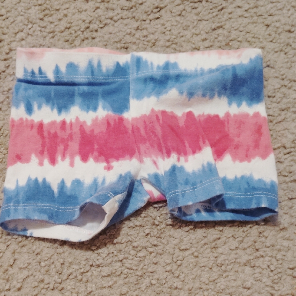 Tie-Dye Shorts in Blue, Pink, and White